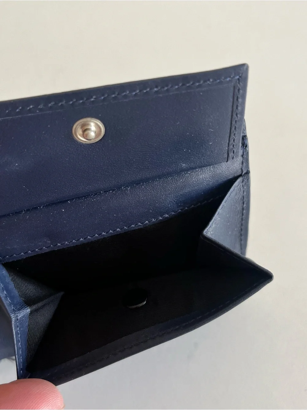 Versace navy leather